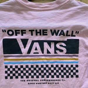 Vans long sleeve t shirt women XS pink check skate